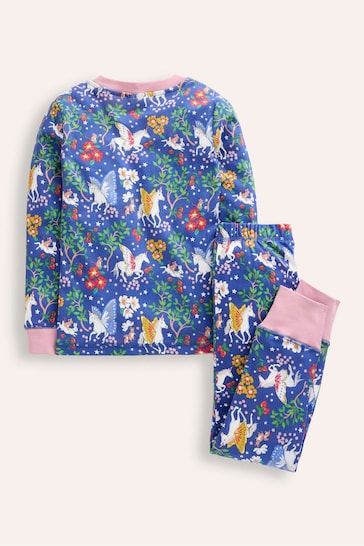 Boden Blue Unicorn Snug Glow-In-The-Dark Pyjamas