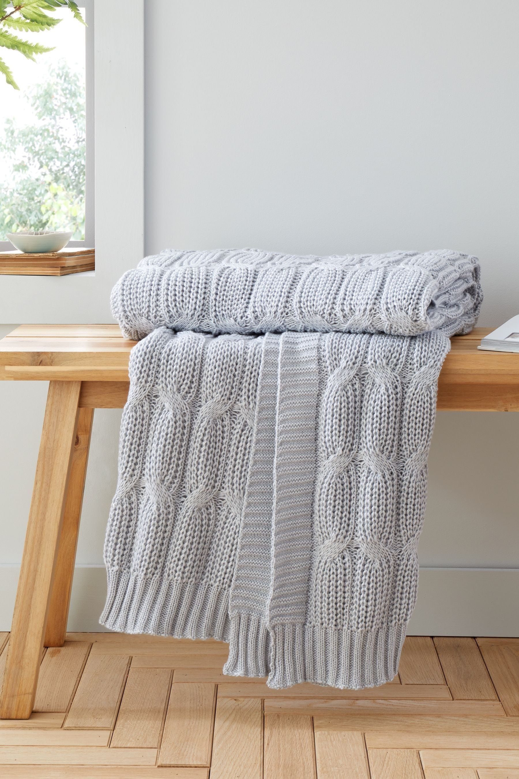 Catherine lansfield throw grey hot sale