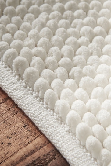 Bianca White Aspen Bobble Bath Mat