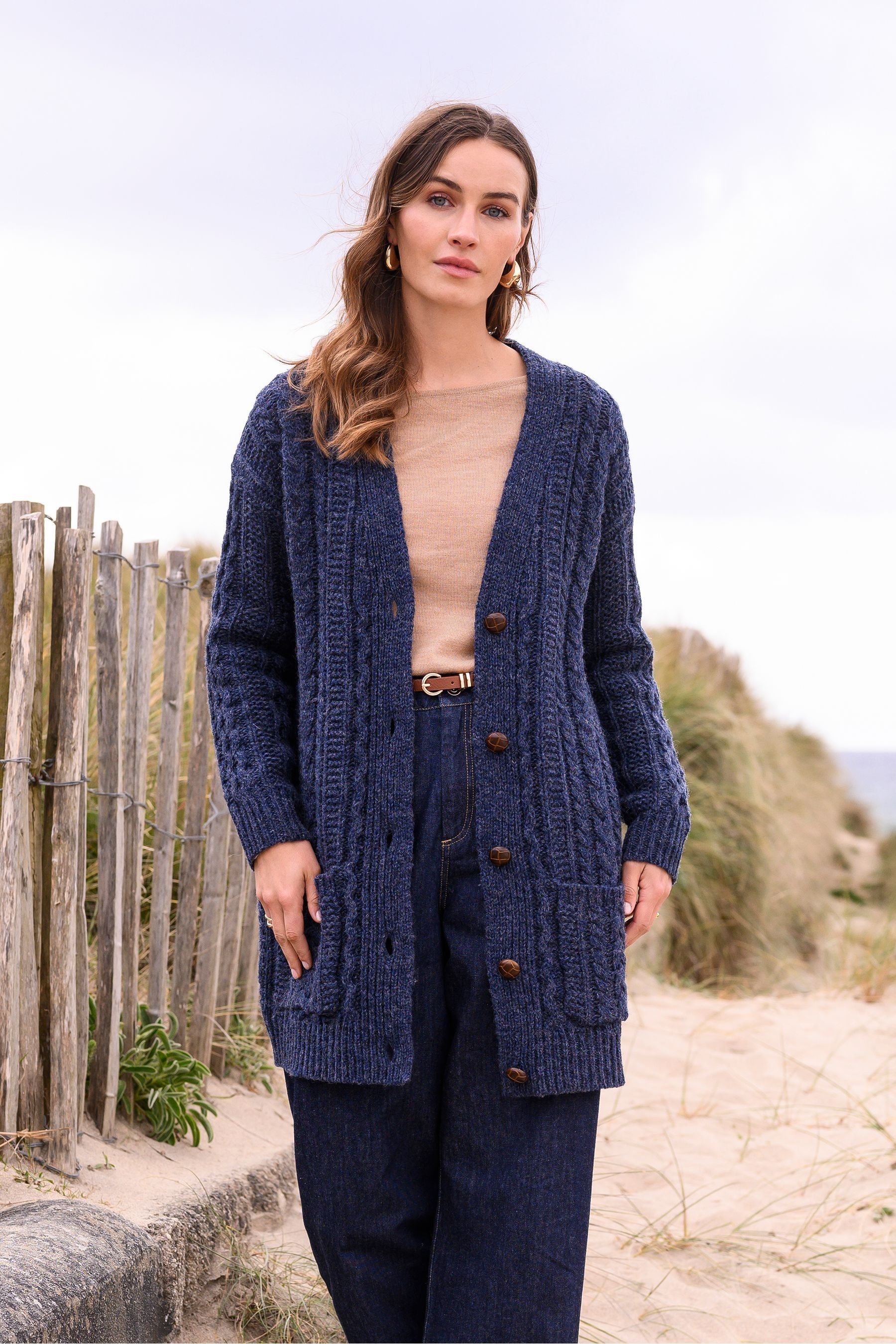 Cable boyfriend cardigan shop