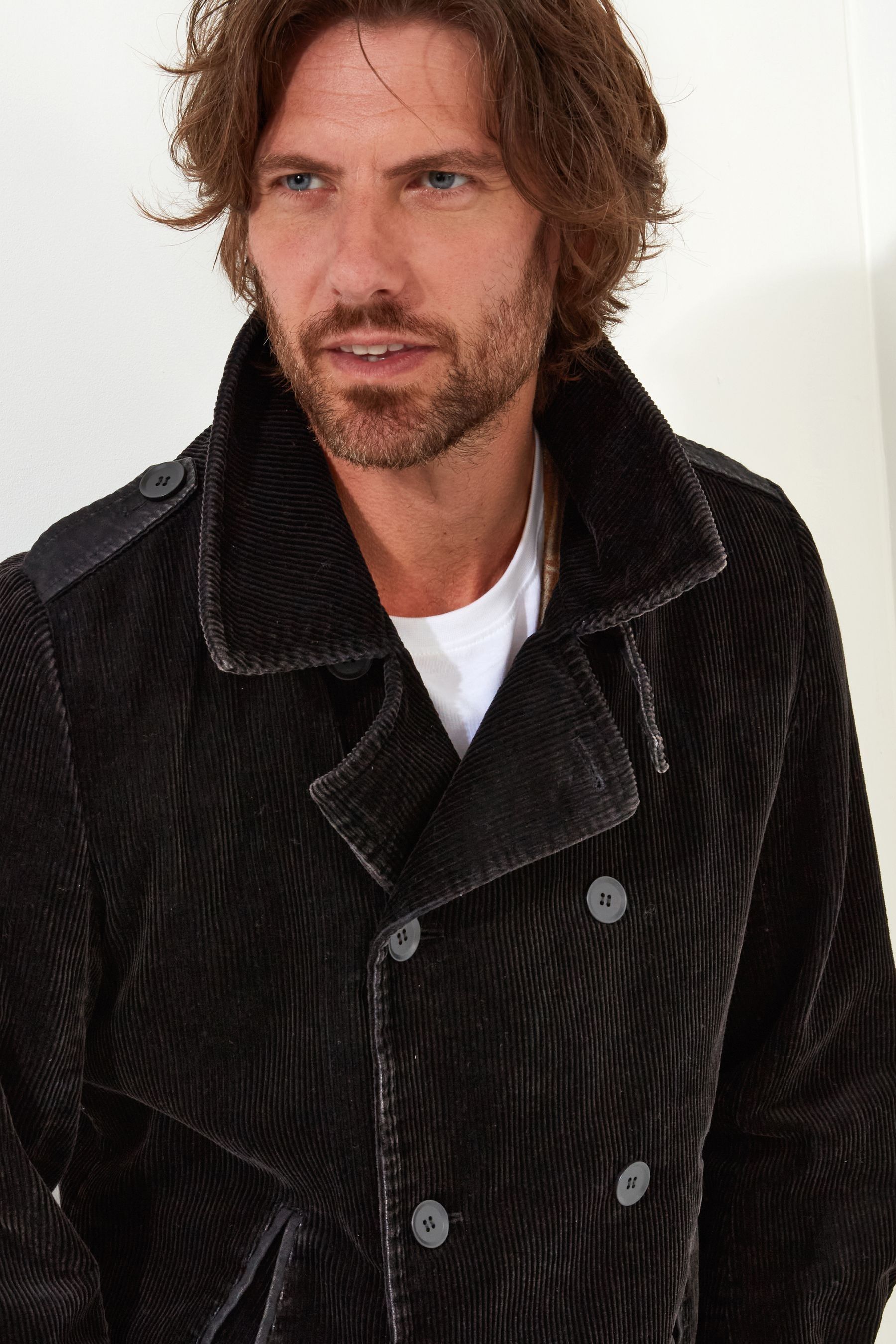 Black cord coat cheap