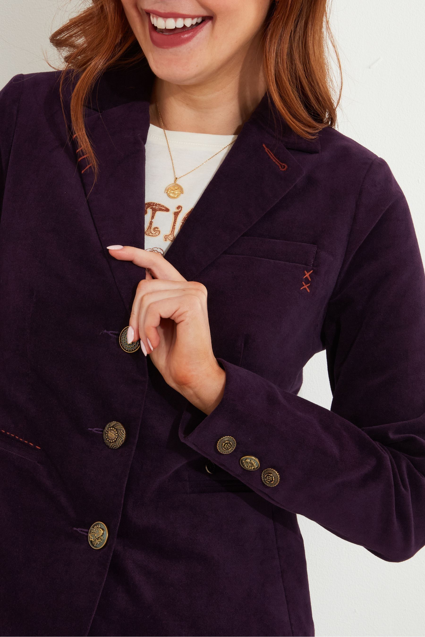 Buy Joe Browns Purple Stitch Detail Moleskin Velvet Jacket from the Next UK online shop