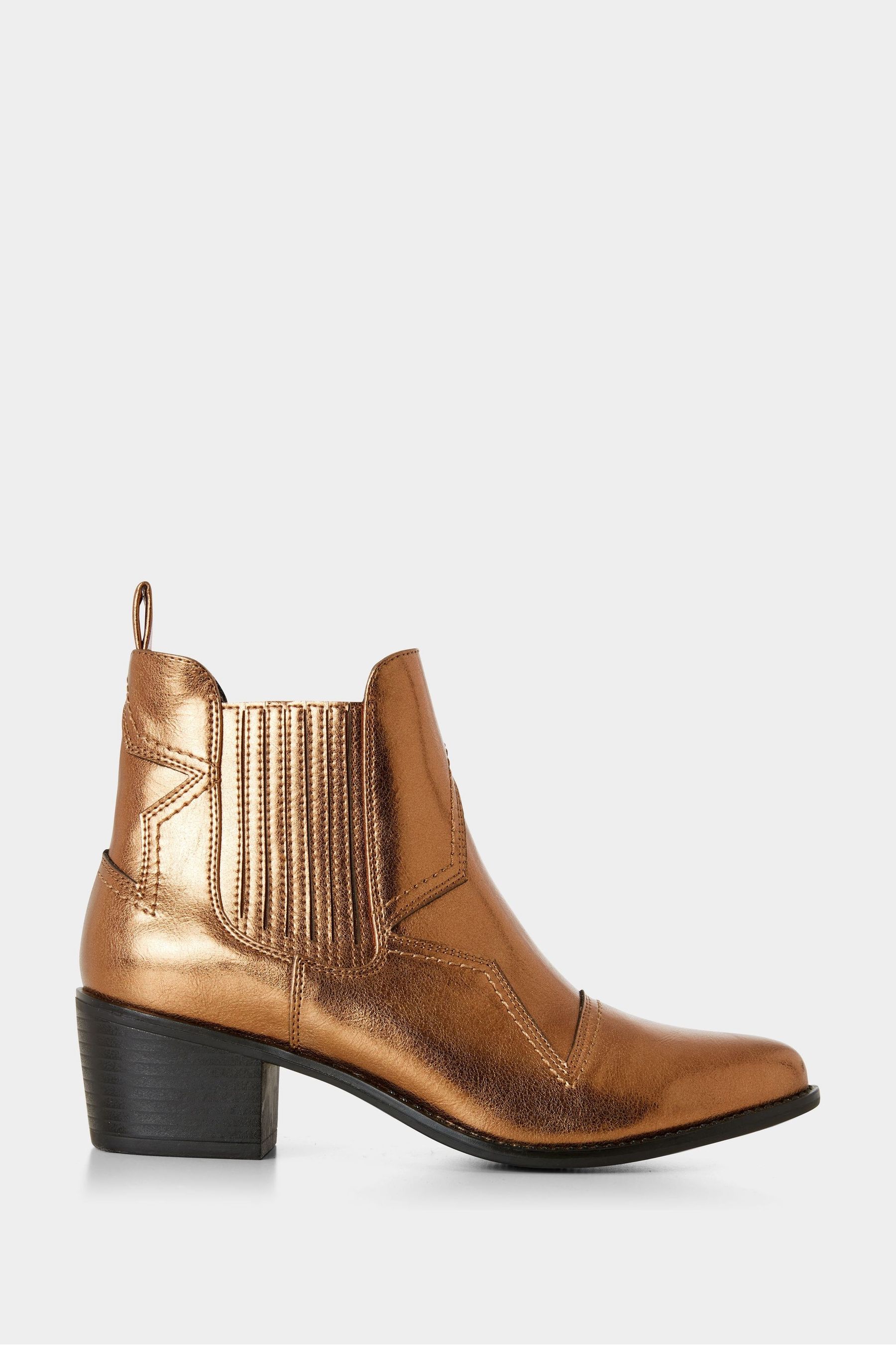 Bronze metallic boots discount