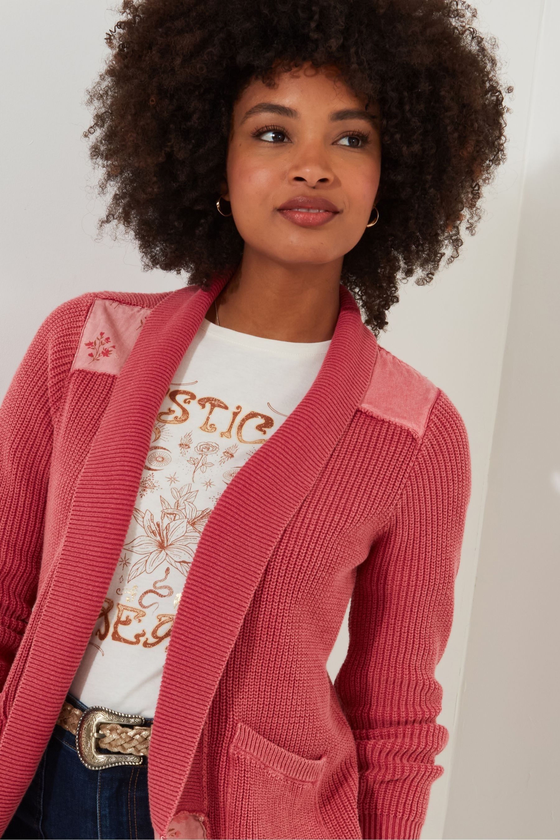 Buy Joe Browns Pink Floral Print Patchwork Edge to Edge Shawl Cardigan from the Next UK online shop