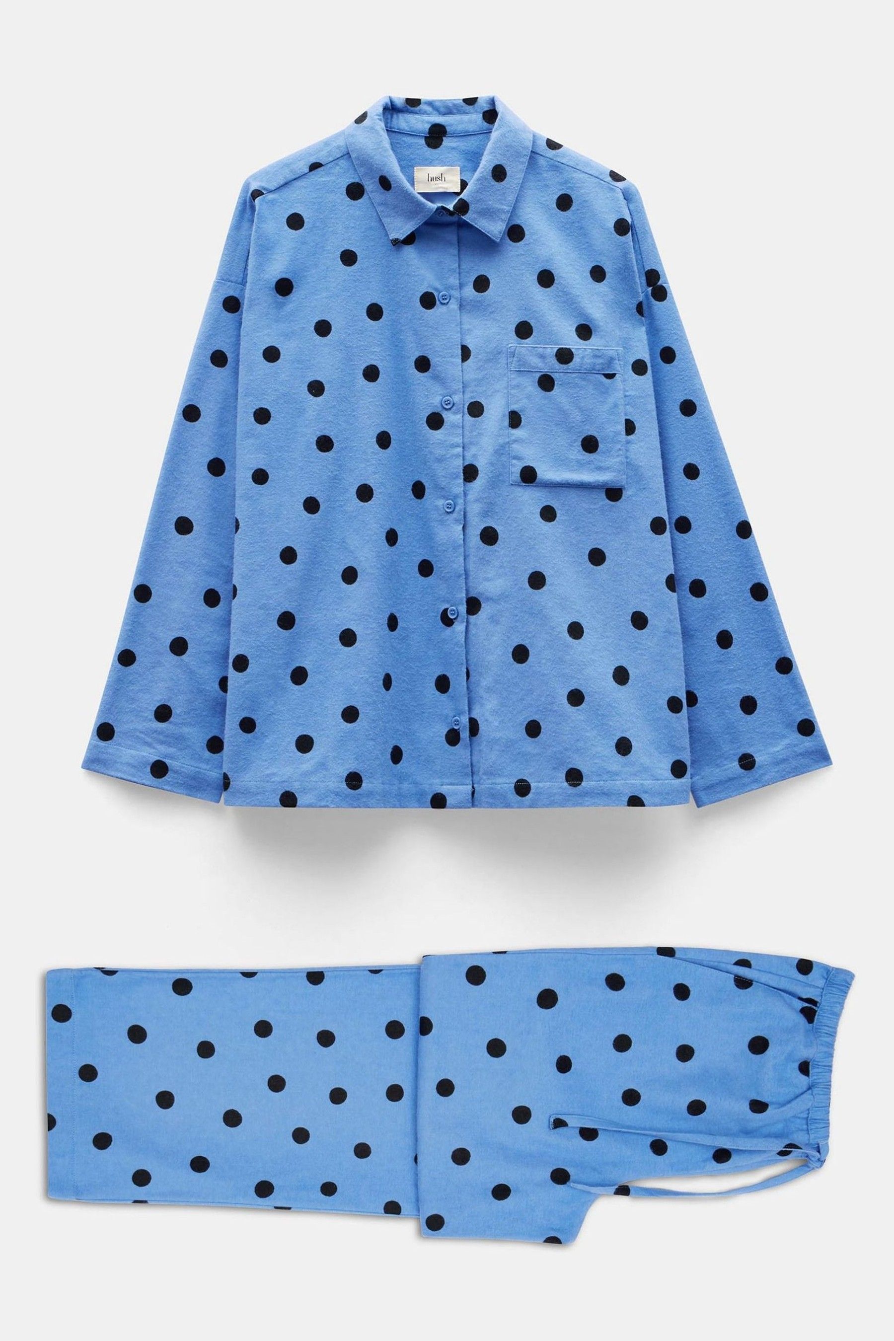 Buy Hush Blue Sadie Cotton Flannel Pyjamas from the Next UK online shop