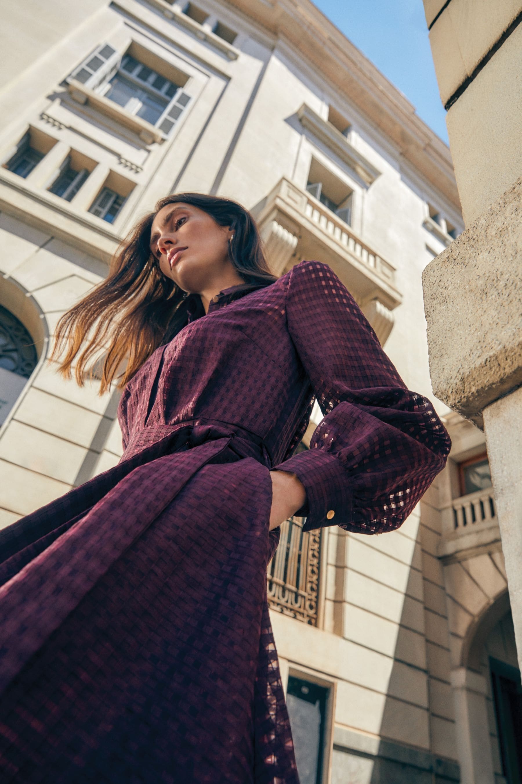 Burgundy shirt dress clearance