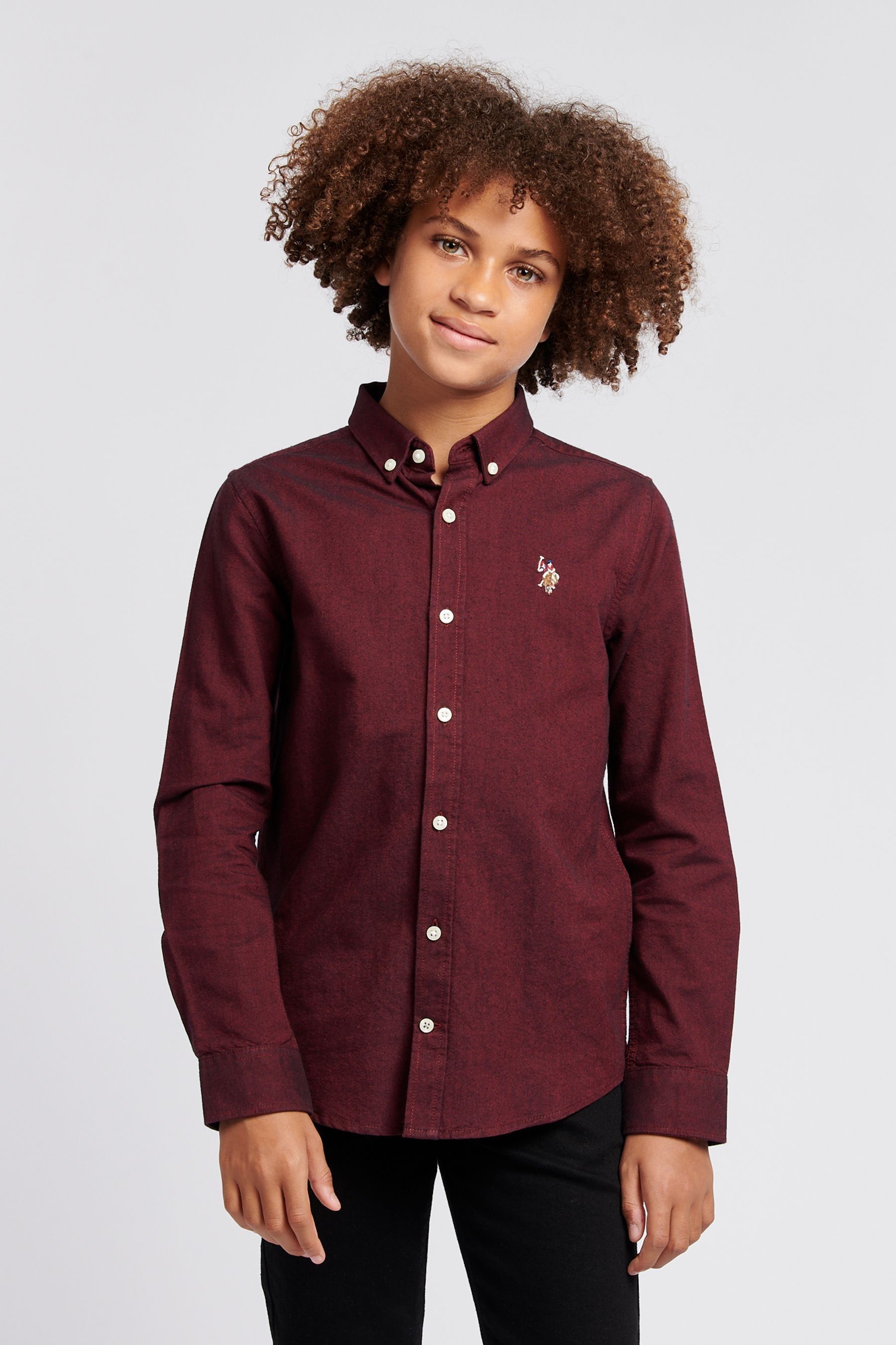 Buy U.S. Polo Assn. Burgundy Red Peached Boys Oxford 100 Cotton Shirt from the Next UK online shop