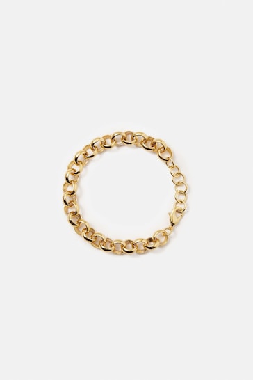 Jigsaw Gold Tone Belcher Chain Bracelet