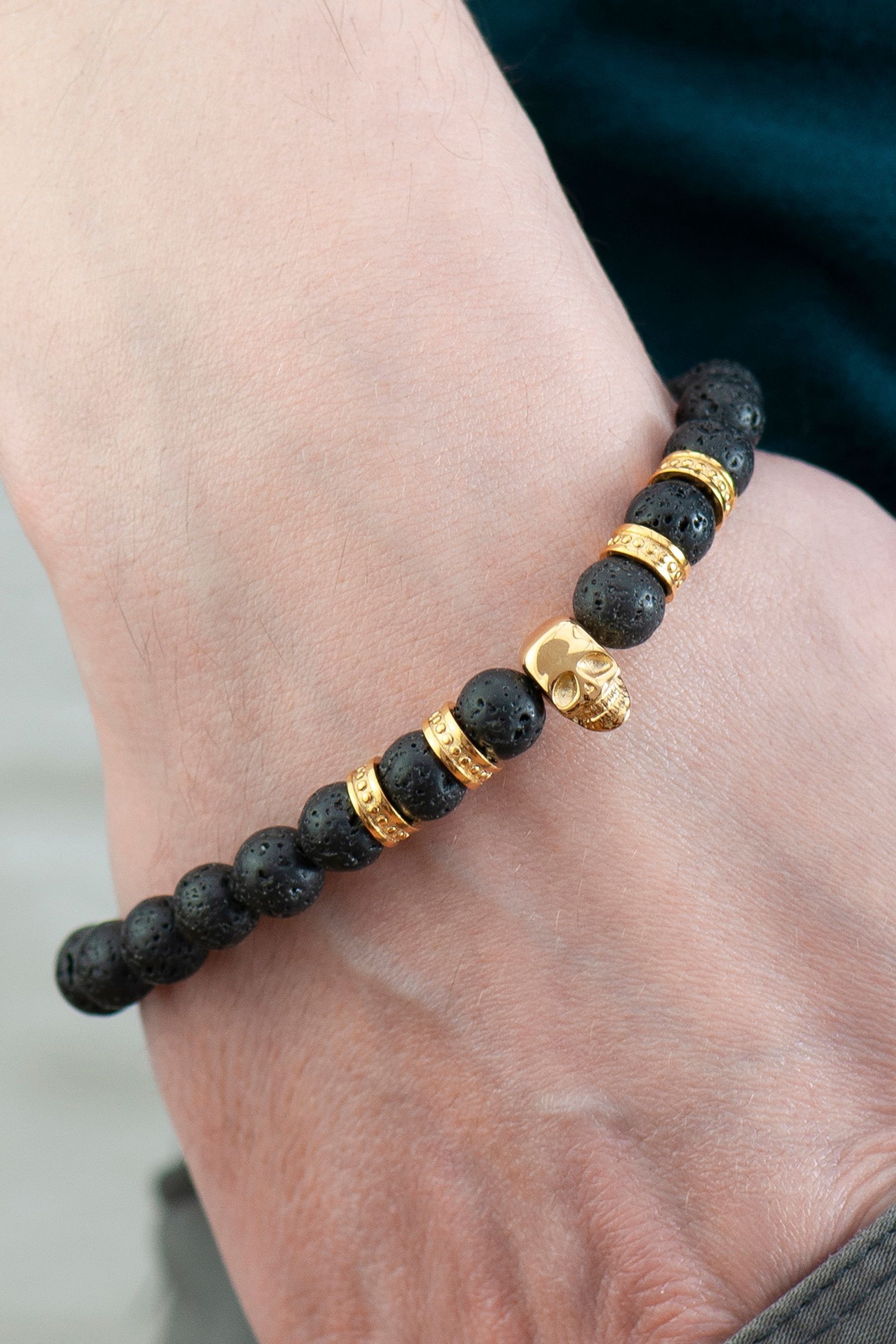 Mens skull bead bracelet shop
