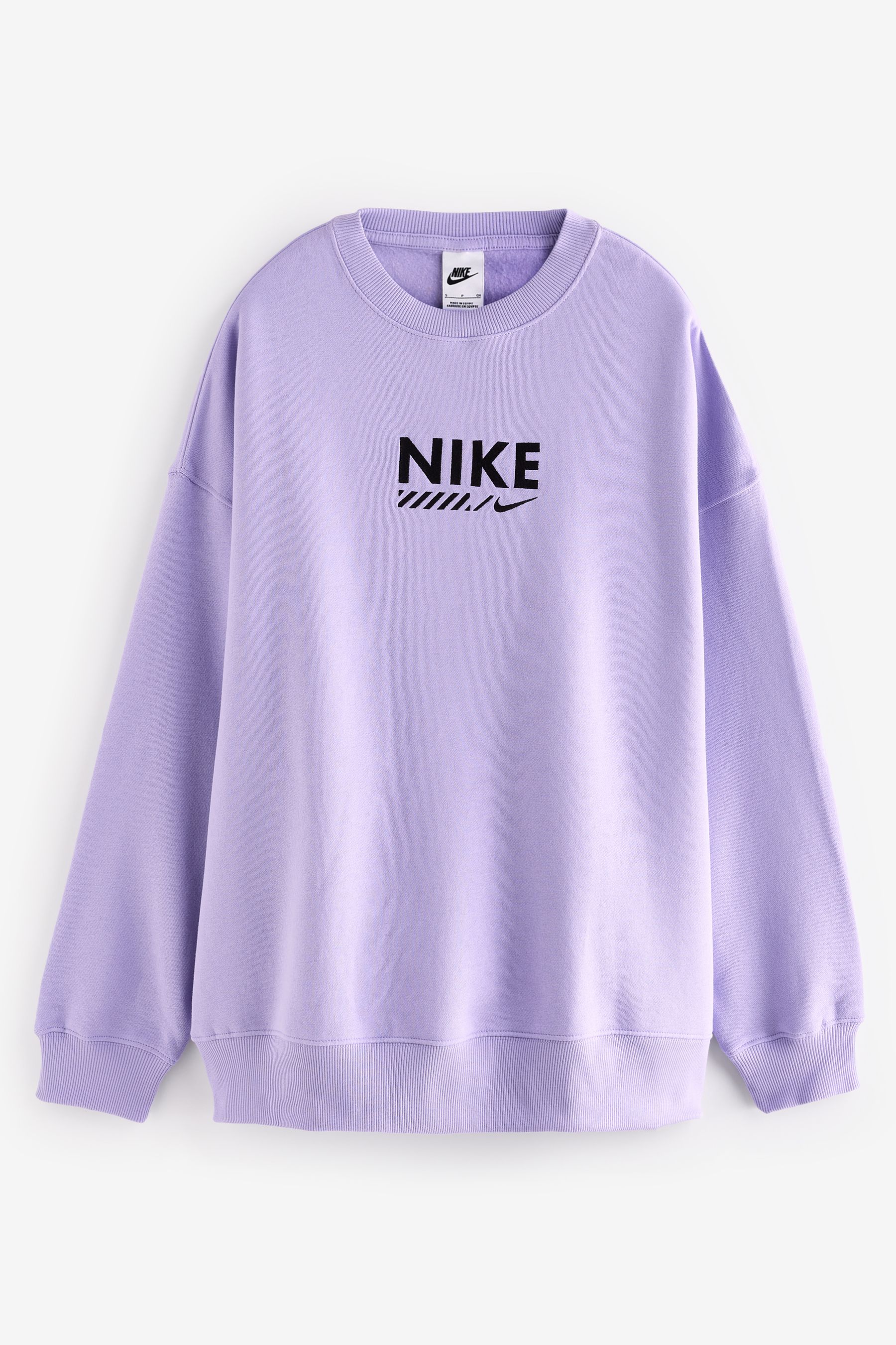 Buy Nike Lilac Purple Oversized Sportswear Fleece Logo Crew Neck 100 Cotton Sweatshirt from the Next UK online shop