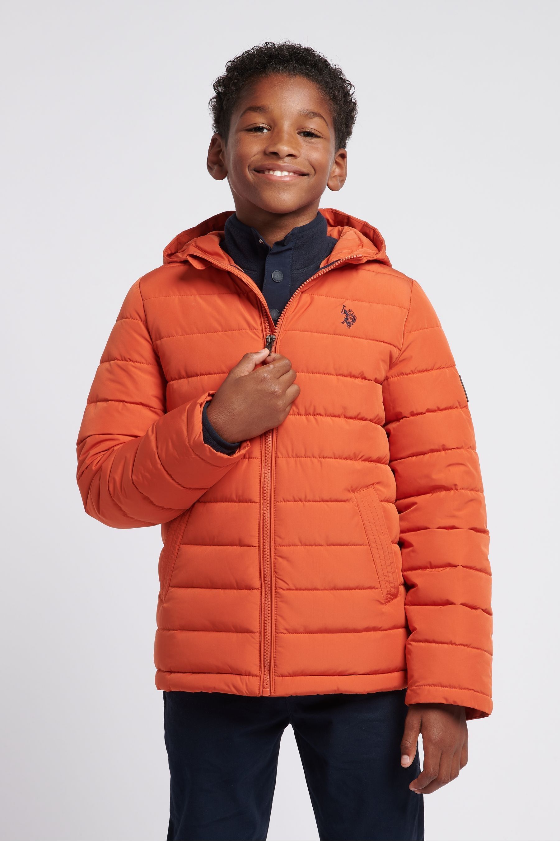 Orange polo jacket clearance