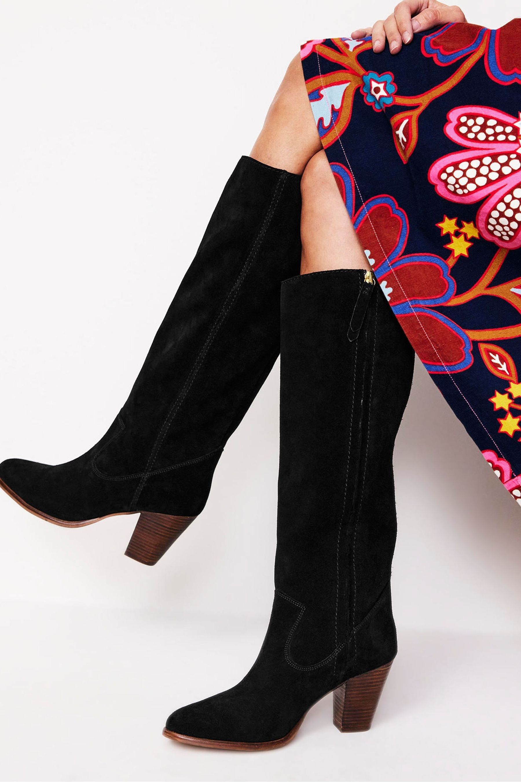 Black almond toe booties discount