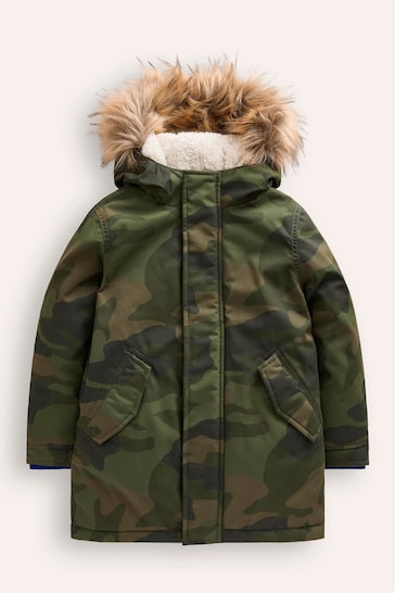 Boden Green Camo Authentic Waterproof Parka