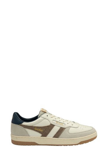 Gola White Mens Hawk Leather Lace Up Trainers