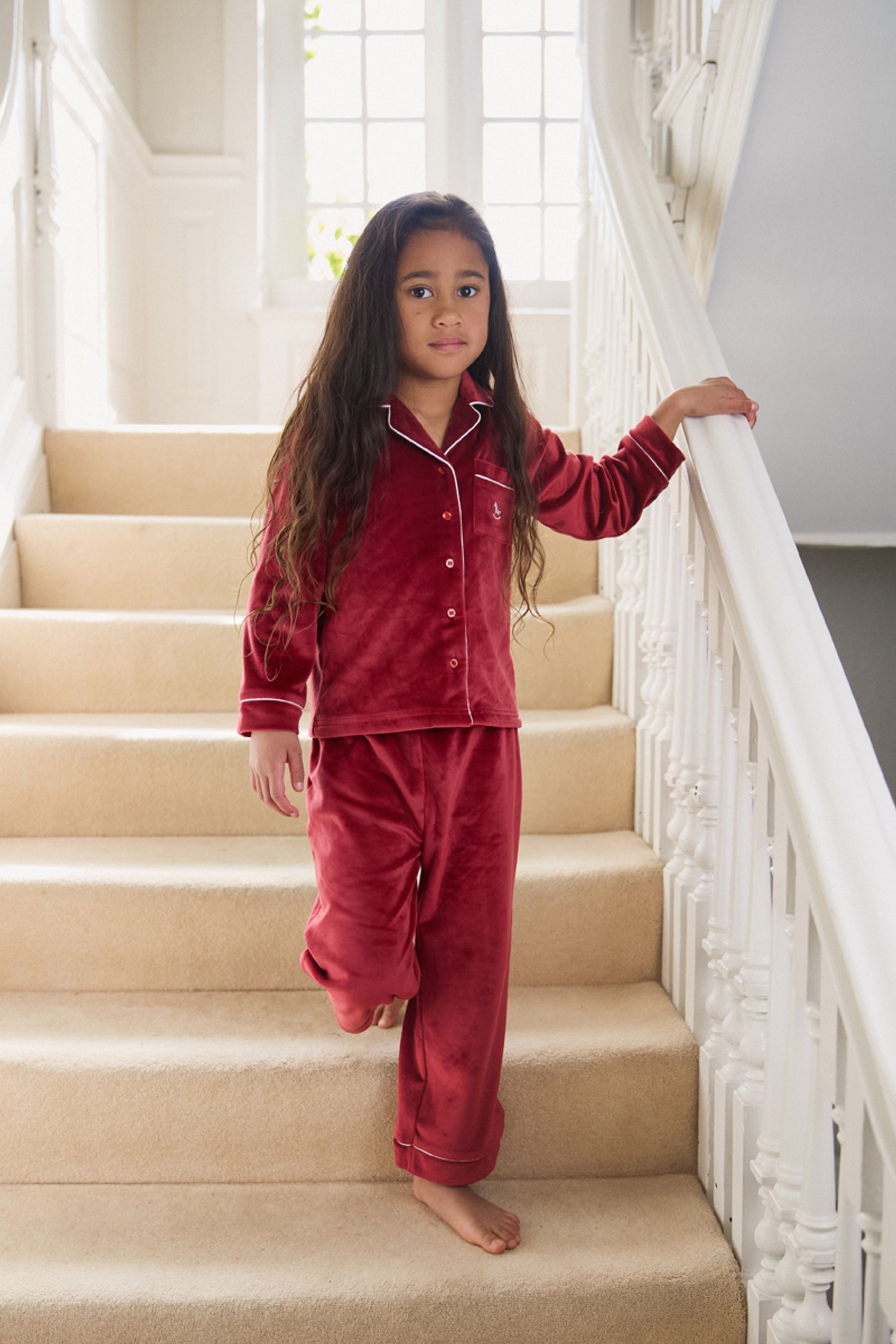Buy The Little Tailor Kids Red Luxury Soft Touch Velour Christmas Pyjamas from the Next UK online shop