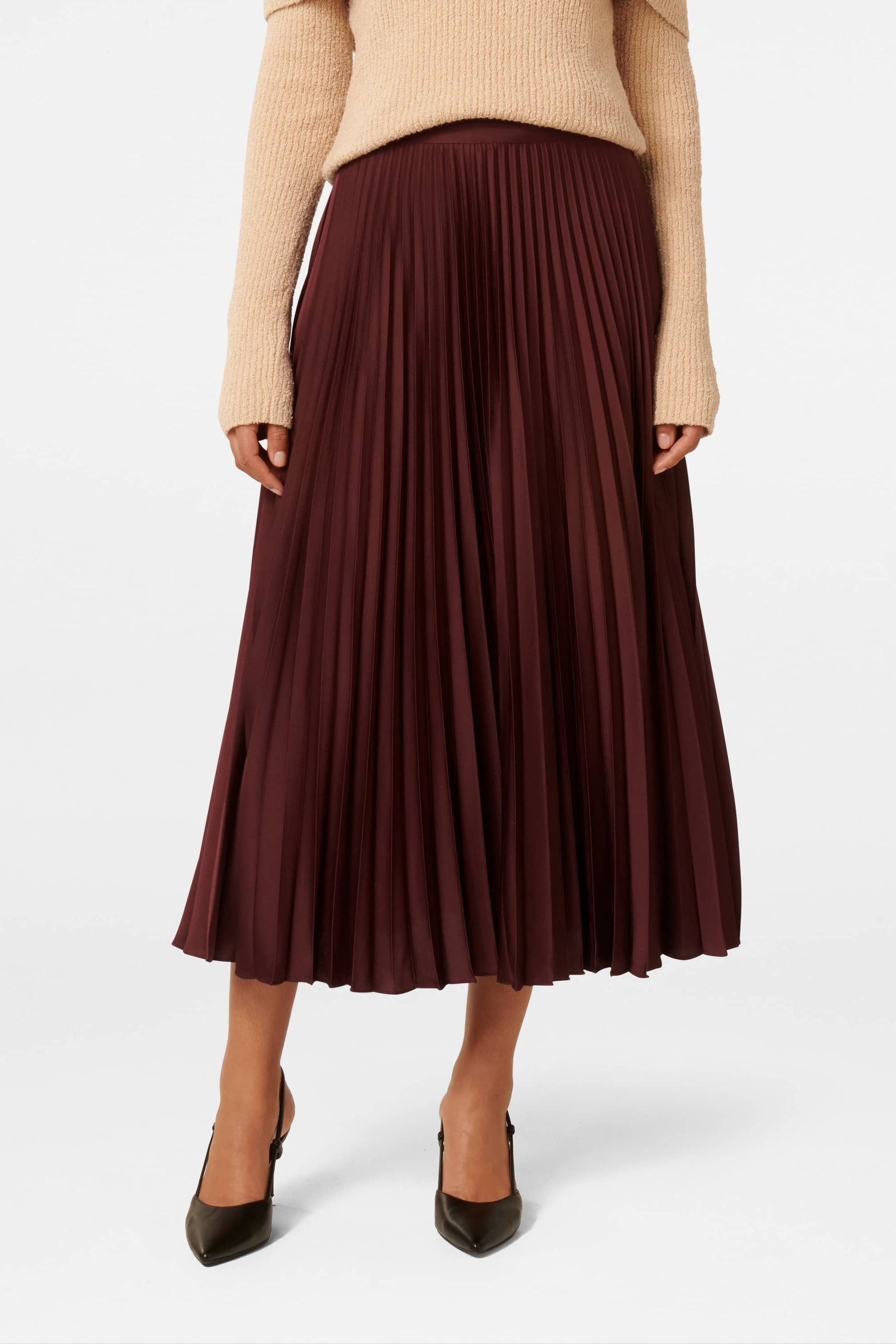 Buy Forever New Purple Estelle Satin Pleated Maxi Skirt from the Next UK online shop
