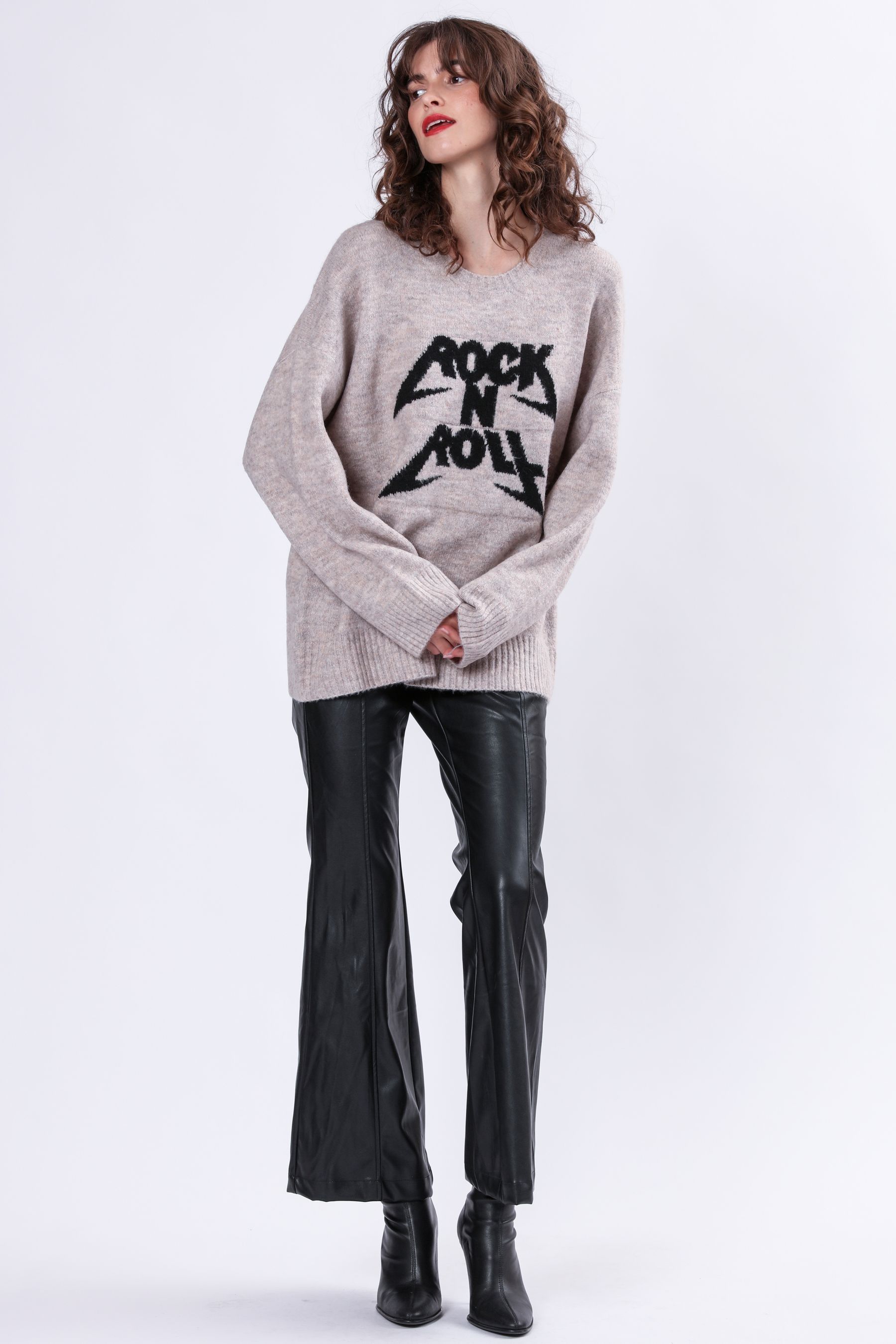 Buy Religion Nude Oversized Rock N Roll Lightning Bolt Jumper in Soft Yarn from the Next UK online shop