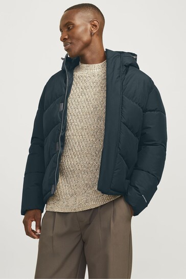 JACK & JONES Blue Puffer Jacket