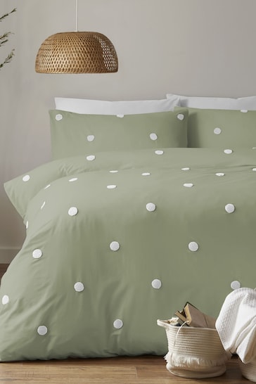 Appletree Sage Dot Garden 100% Pure Cotton Duvet Cover Set