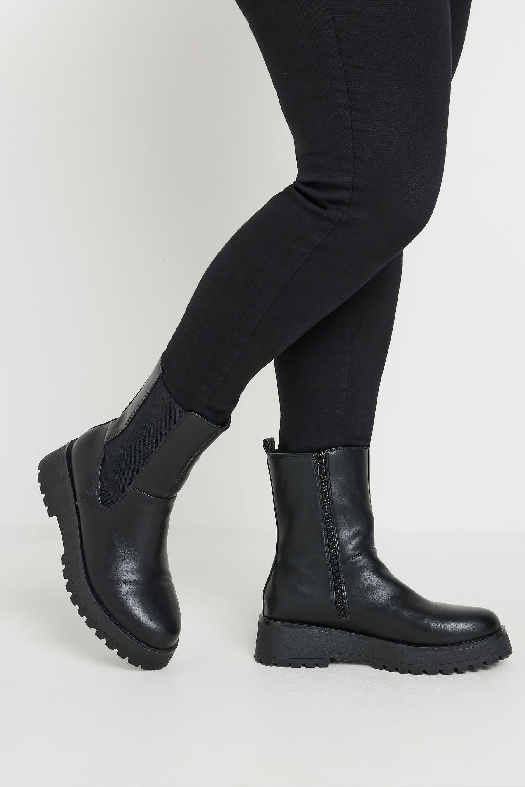 Black wedge ankle boots wide fit shop