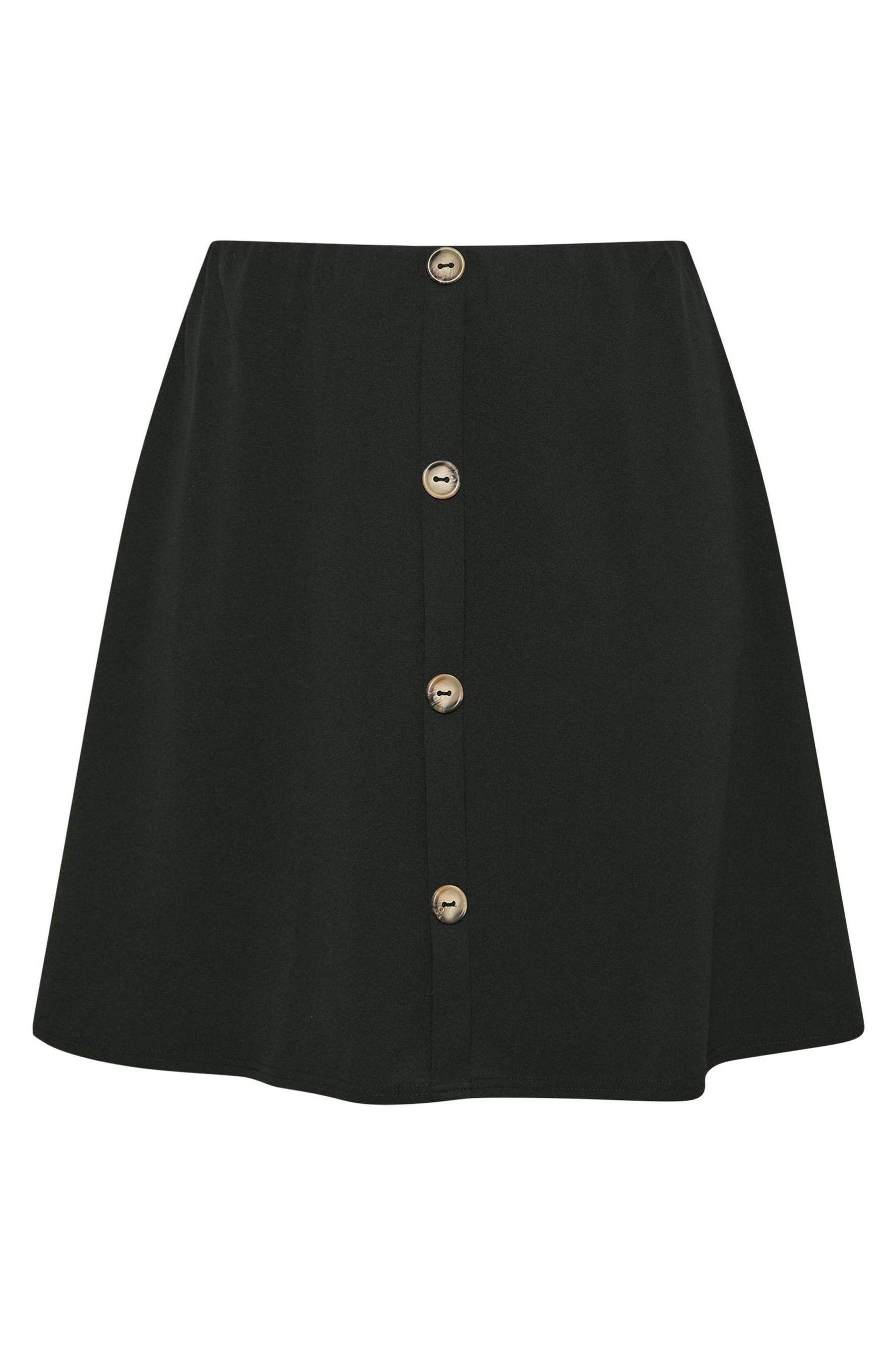 Black a-line button front skirt new arrivals