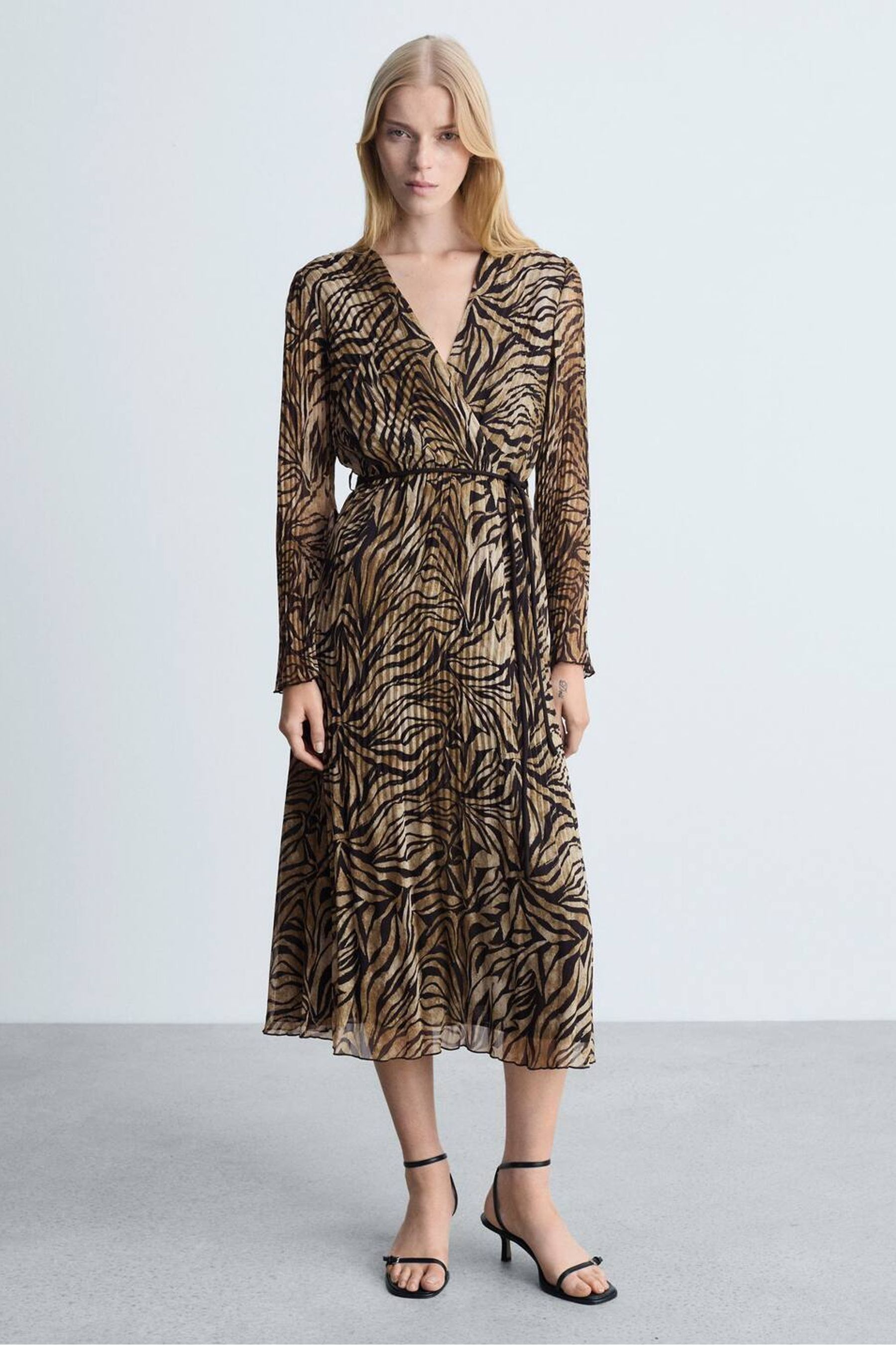 Buy Mango Brown Leopard Print Dress With Bow from the Next UK online shop