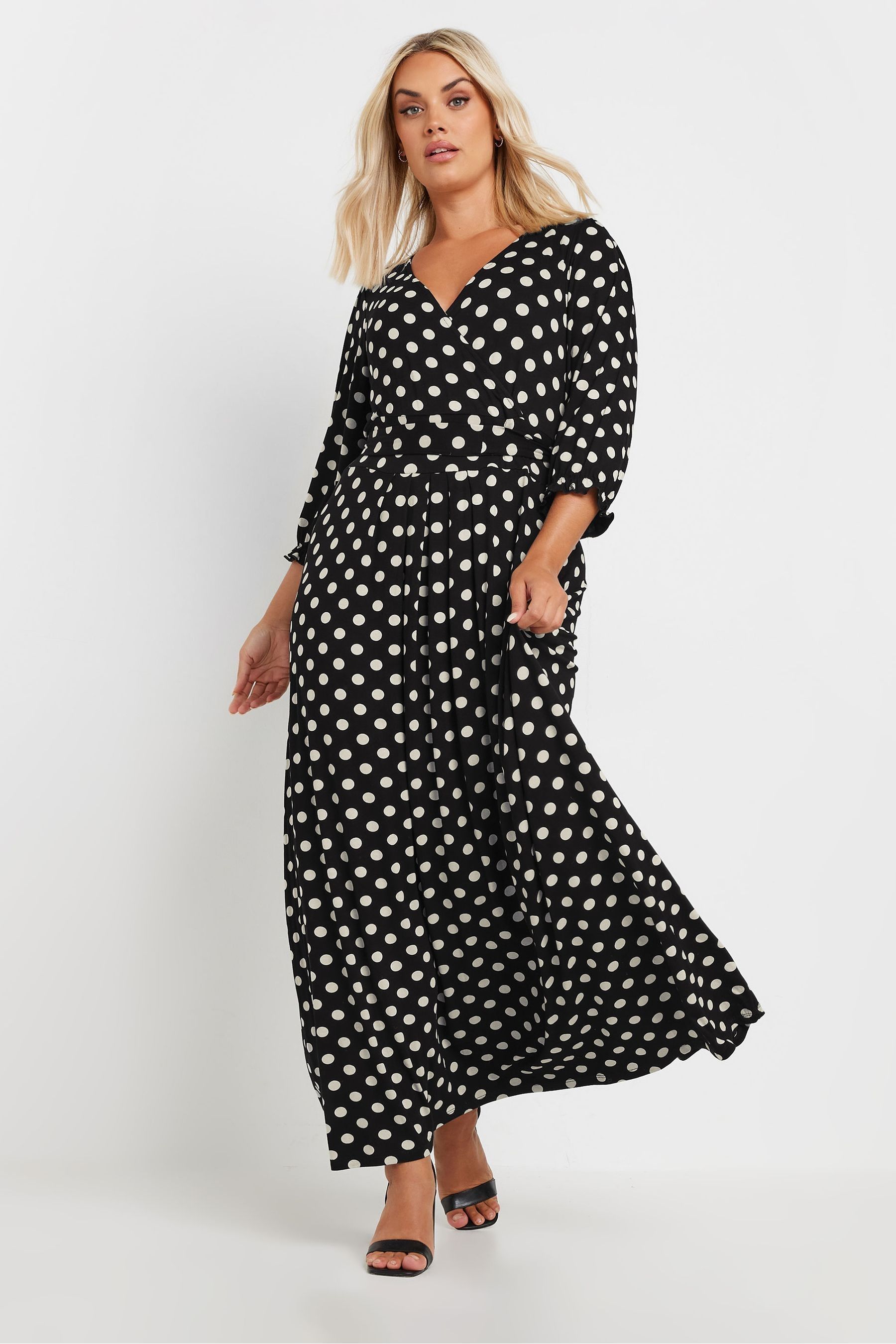 Black wrap dress plus size uk on sale