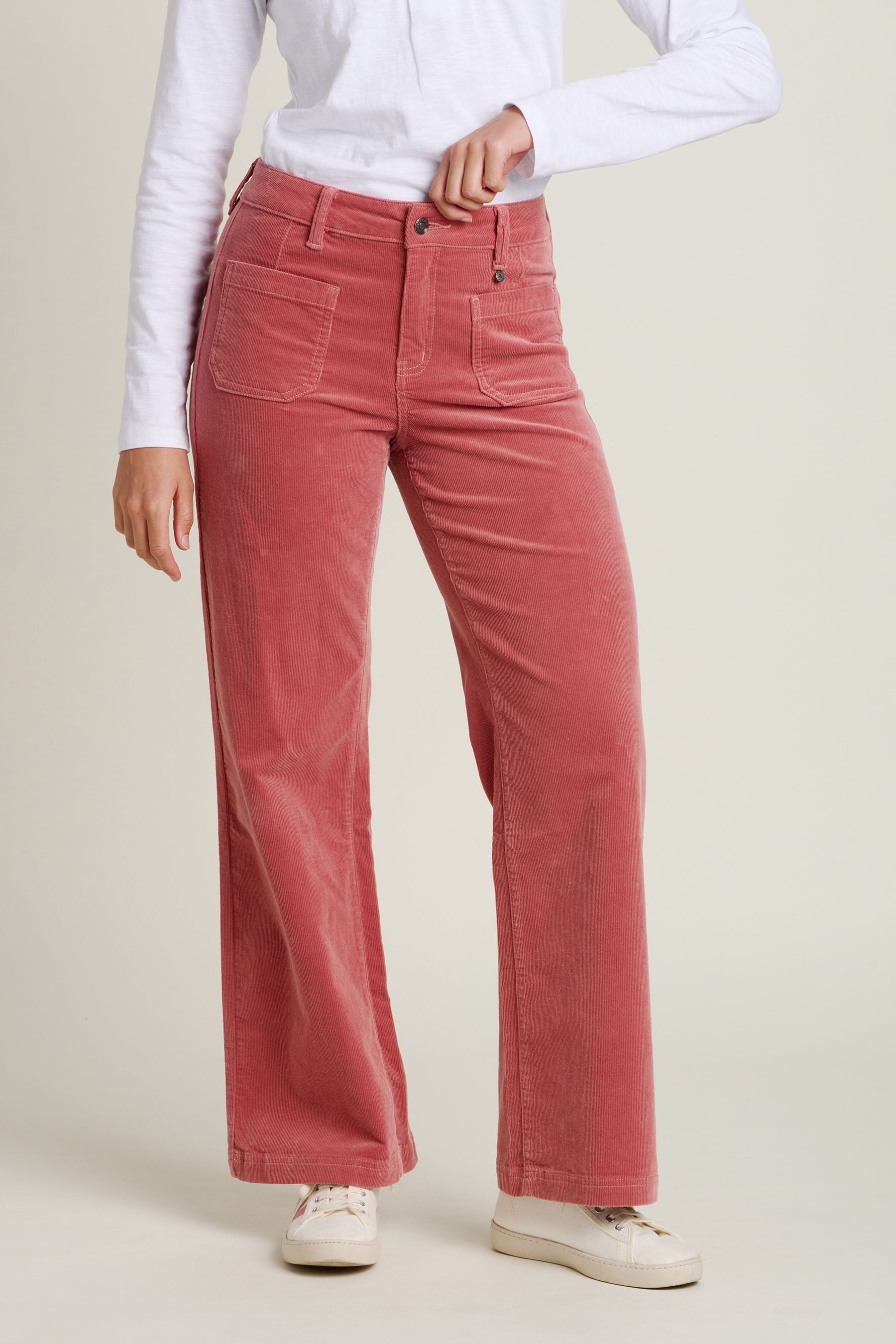 Brakeburn Pink Kickflare Cord Trousers