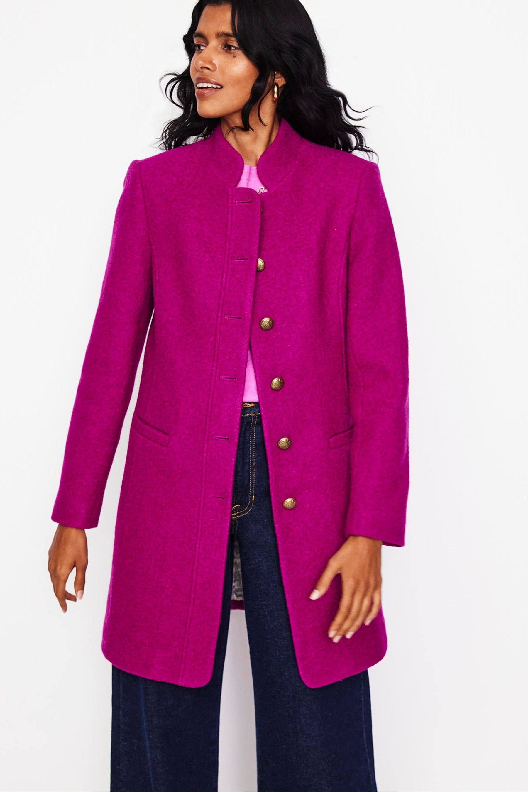 Buy Boden Purple Petite Hamilton Textured Coat from the Next UK online shop