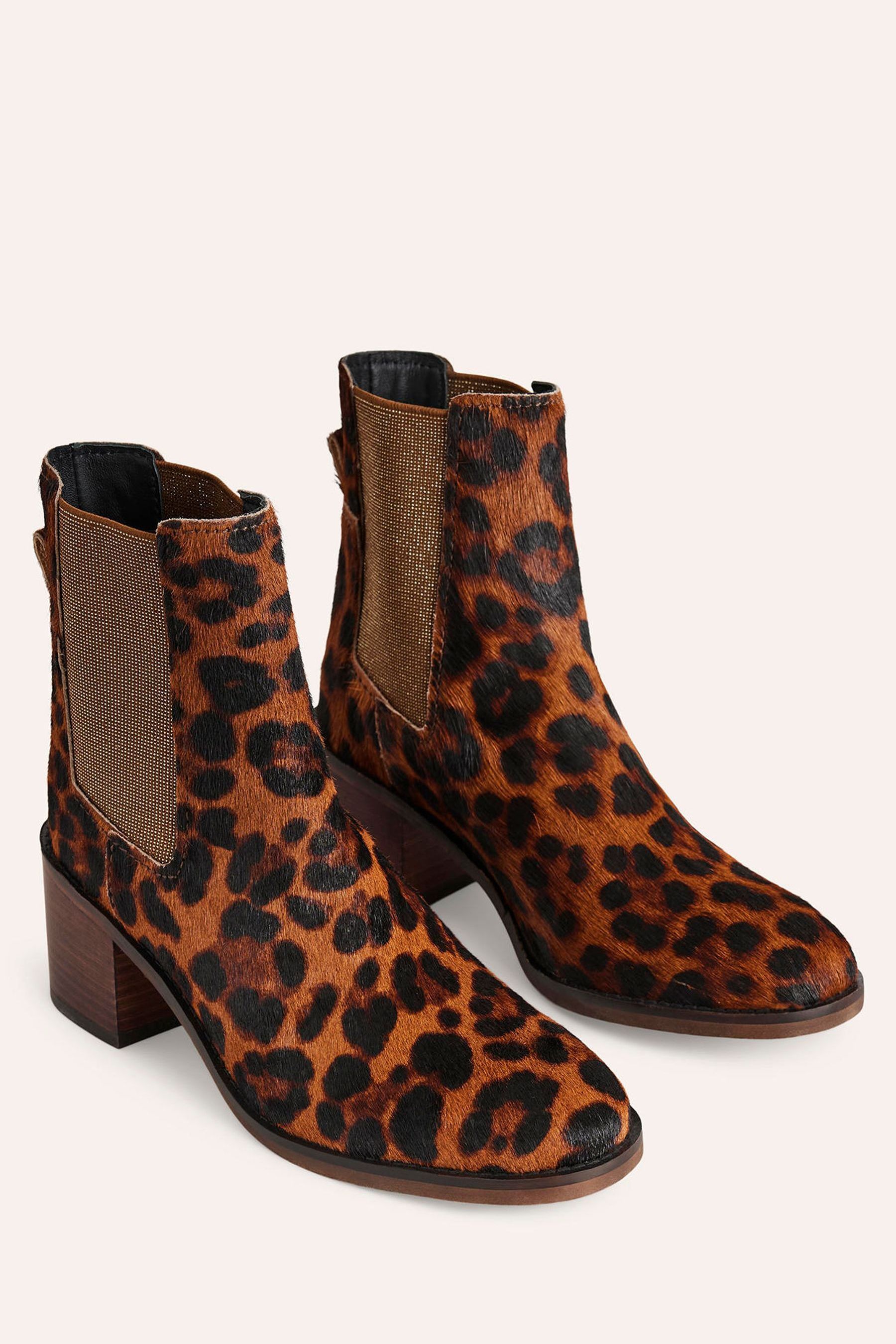 Buy Boden Animal Leopard Print Block Heel Chelsea Boots from the Next UK online shop