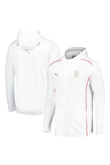 Puma White AC Milan Casuals Hooded Jacket