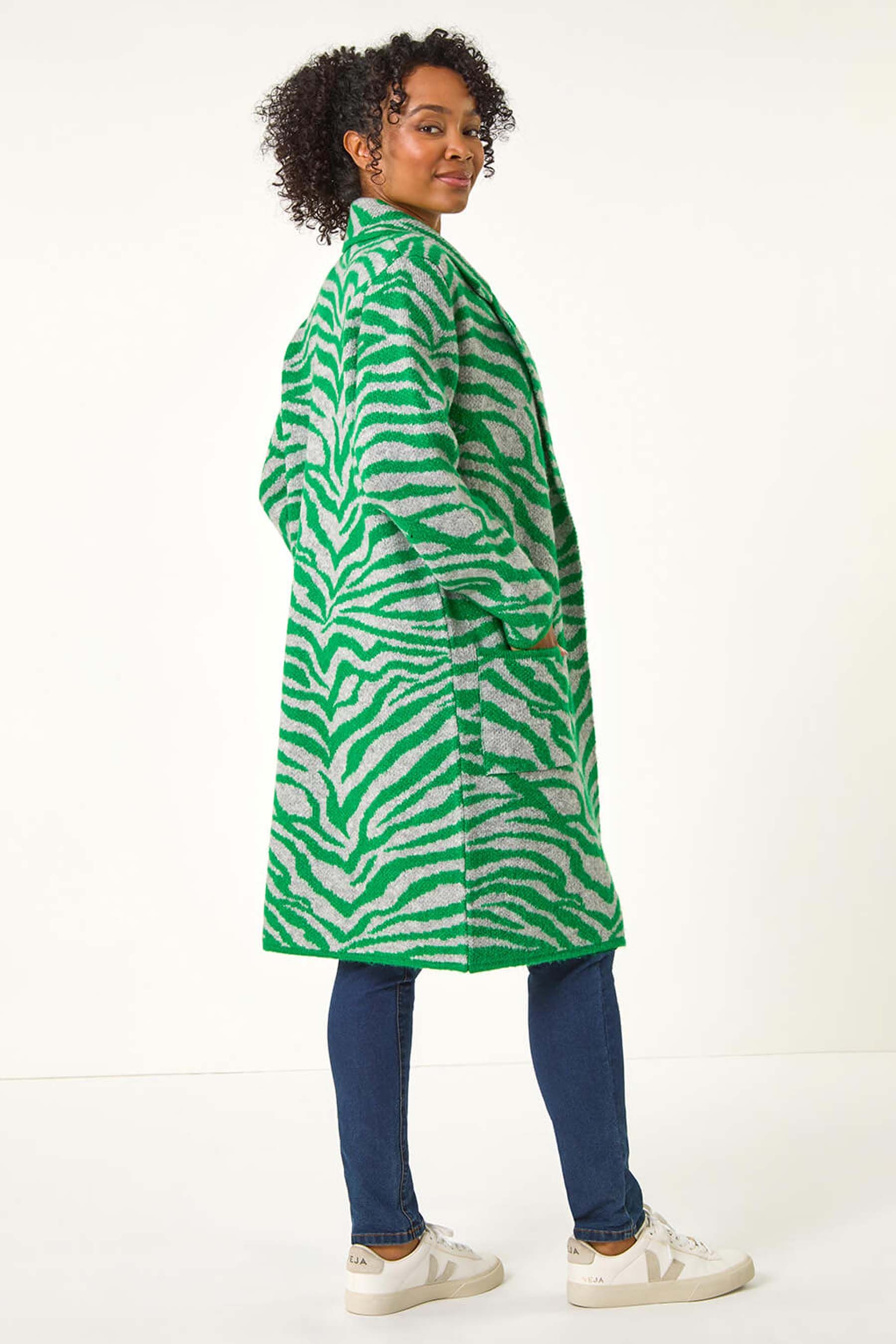 Buy Roman Green Petite Animal Print Knit Coatigan from the Next UK online shop