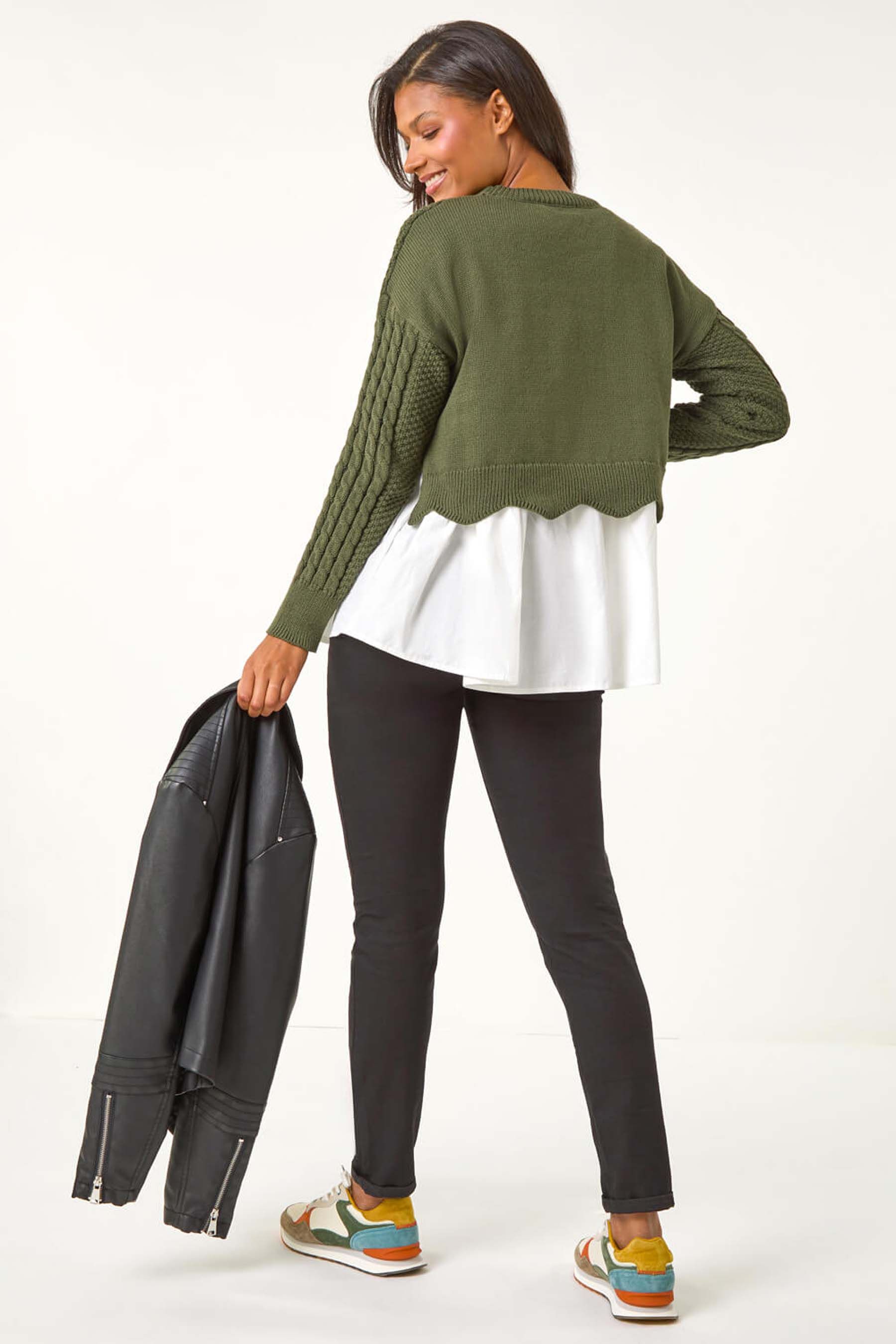 Contrast 2 in 1 knit jumper online