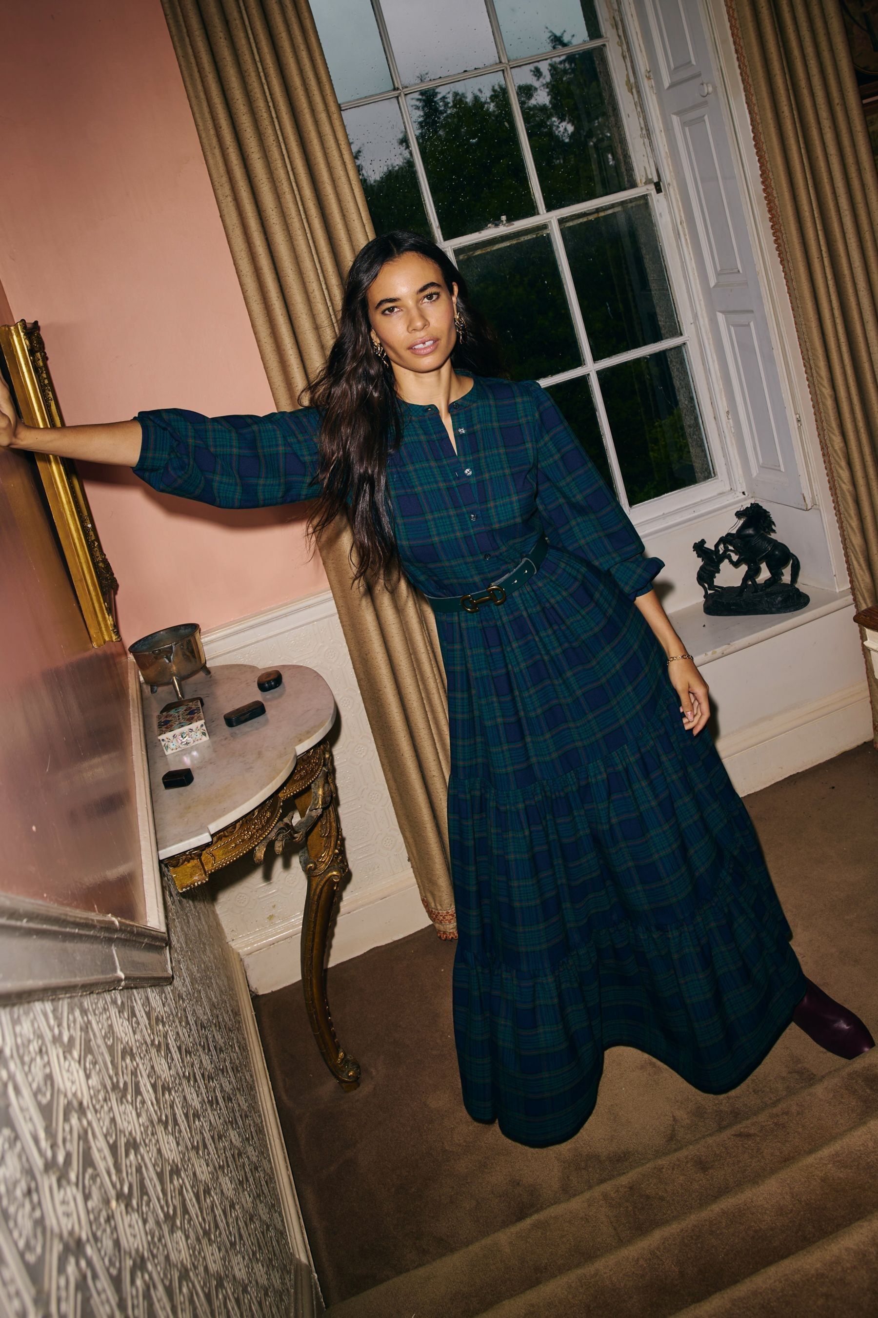 Checkered maxi dress shop