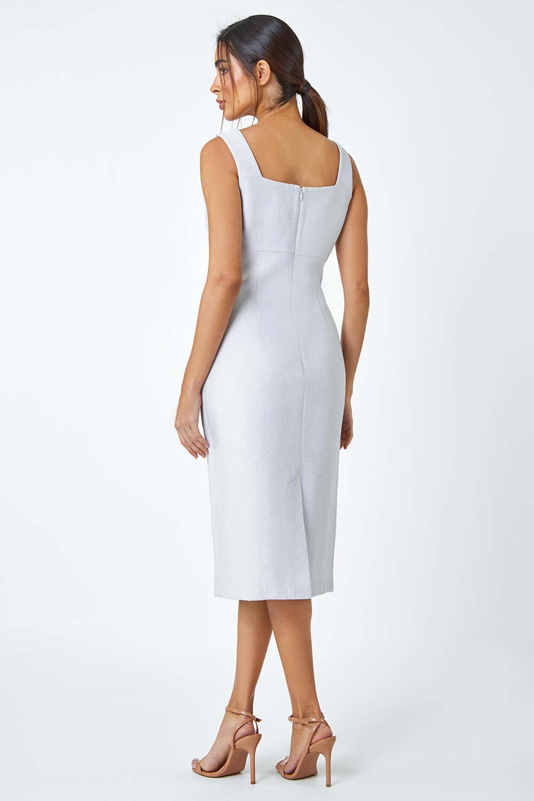 Buy Roman Grey Pleat Textured Bodycon Shift Dress from the Next UK online shop