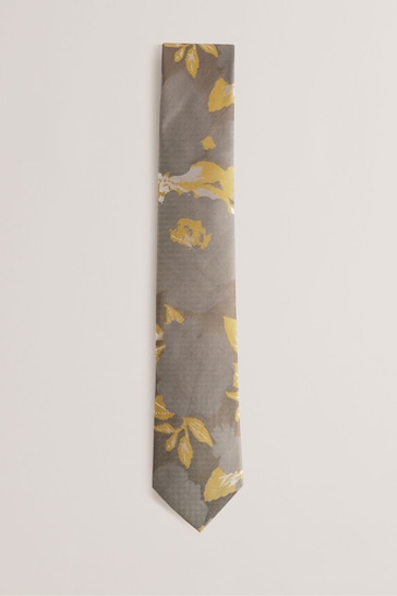 Ted Baker Yellow Spikes Floral Silk Tie