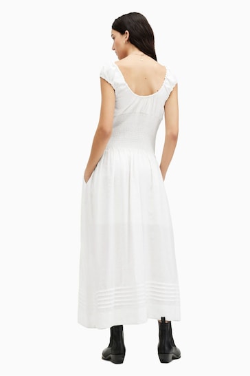 AllSaints White Eliza Maxi Dress