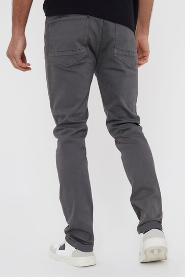 Threadbare Grey Slim Fit Overdyed Stretch Denim Jeans