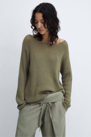 Mango Boat-Neck Knitted Sweater