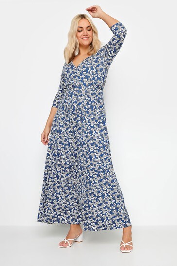 Yours Curve Blue Tiered Maxi Dress
