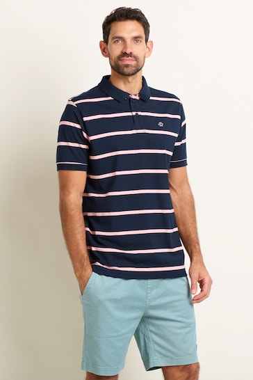 Brakeburn Blue Stripe Polo Shirt