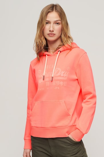 Superdry Pink Neon Graphic Superdry Hoodie