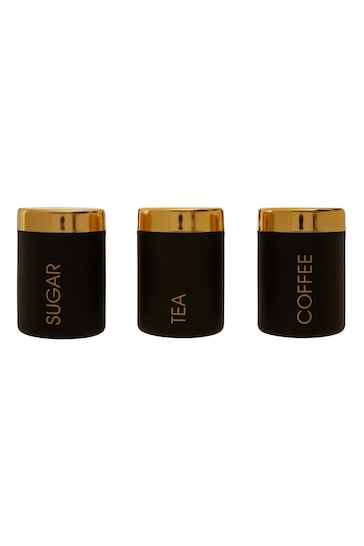 Maison by Premier Black Liberty Set of 3 Canisters