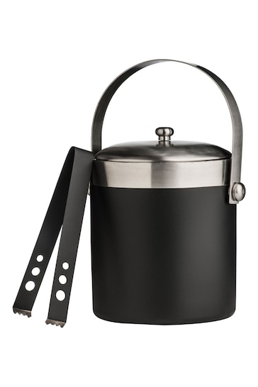 Maison by Premier Black Enamel Ice Bucket With Tongs