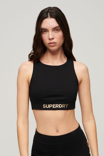 Superdry Black Sportswear Logo Bra Top