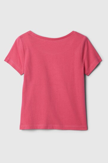 Gap Pink Cotton Logo Graphic Short Sleeve Baby T-Shirt (Newborn-5yrs)