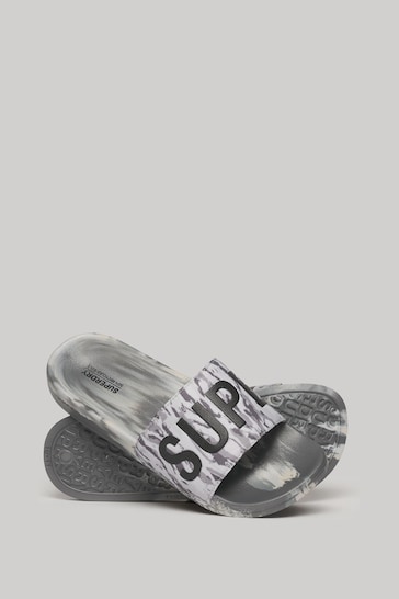 Superdry Grey Vegan Camo Pool Sliders