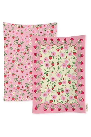 Cath Kidston Strawberry Tea Towels Set Of 4