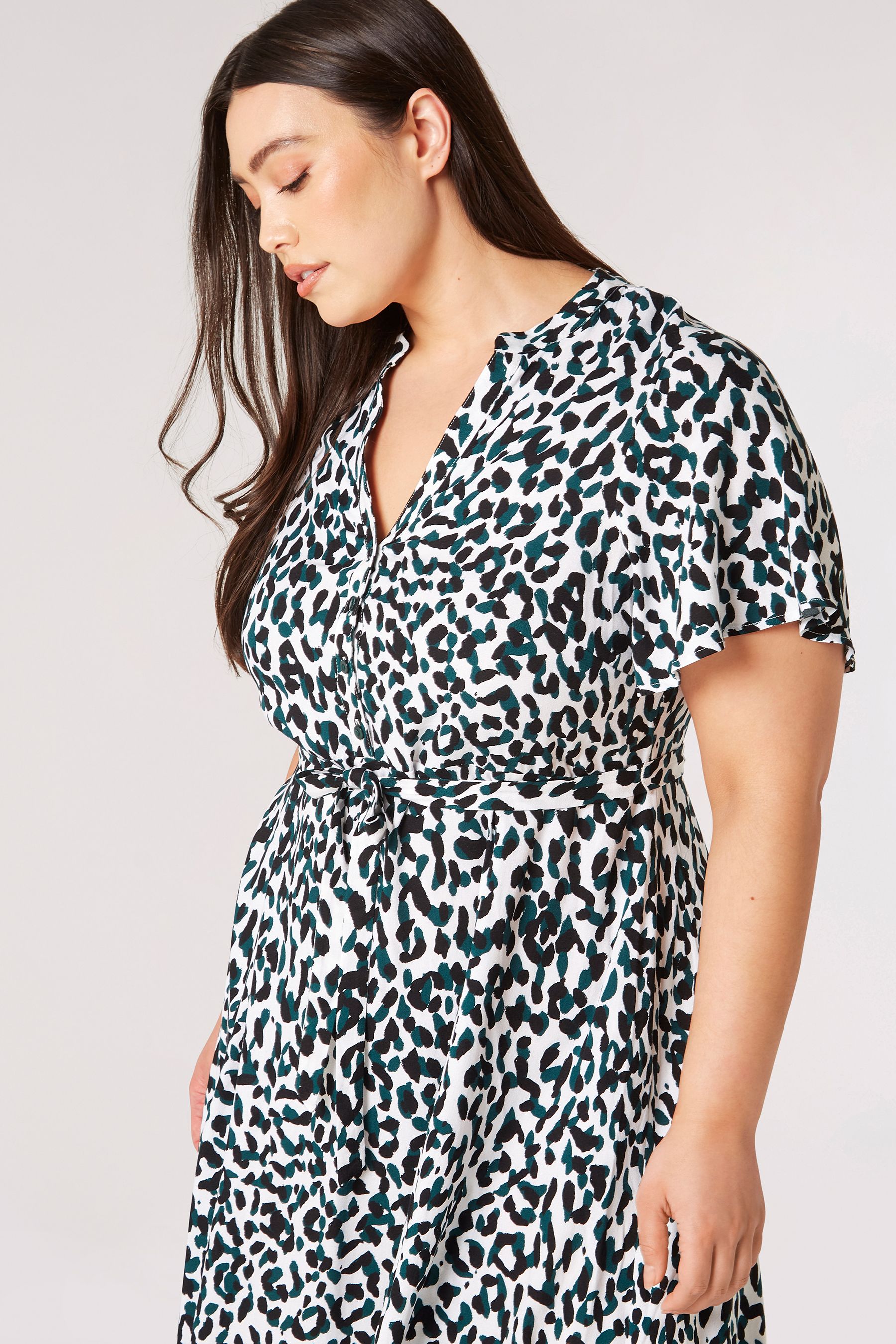 Apricot leopard print dress shop