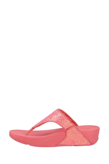 FitFlop Pink Lulu Glitter Toe-Post Sandals